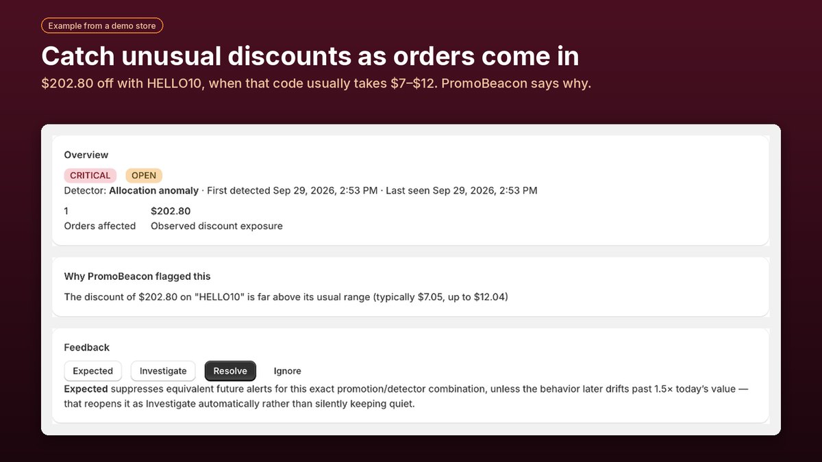 PromoBeacon flagged order